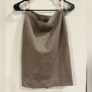 Luisa Spagnoli Virgin Wool Taupe Pencil Skirt Italy Size 42 Minimalist